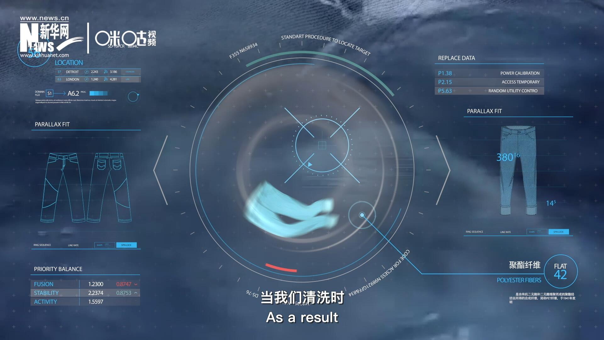 為了增強(qiáng)牛仔褲的彈性,，面料里還會(huì)加入聚酯纖維