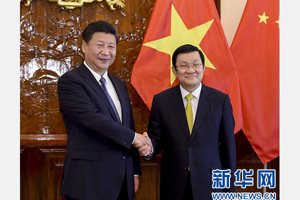 11月6日,，中共中央總書記、國家主席習(xí)近平在河內(nèi)同越南國家主席張晉創(chuàng)舉行會談,。 新華社記者李學(xué)仁攝